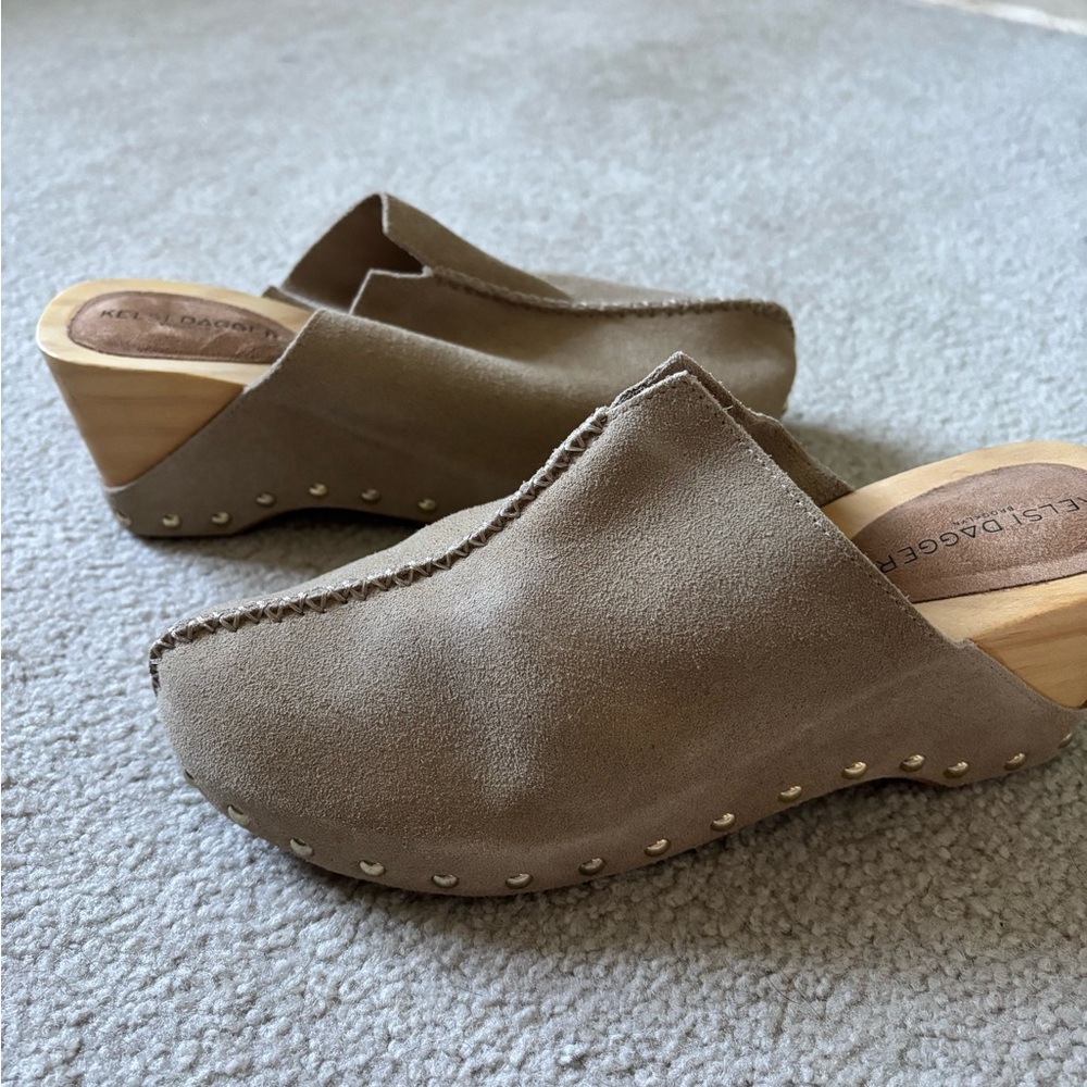 Kelsi Dagger Brown Mules with Wooden Heel